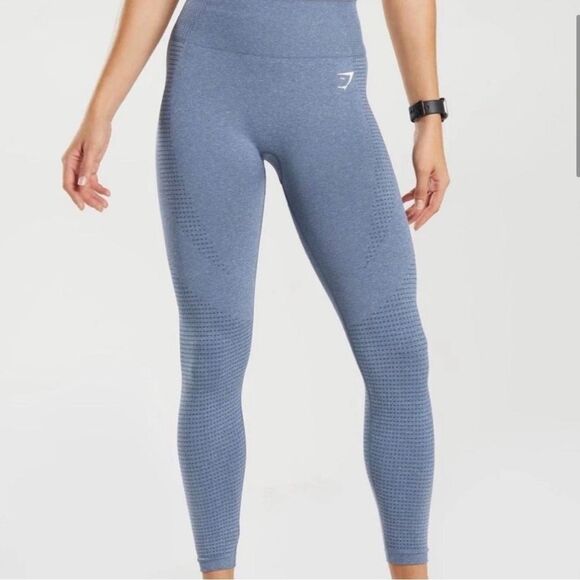 Gymshark Vital Seamless Legging Blue Marled - Picture 1 of 9